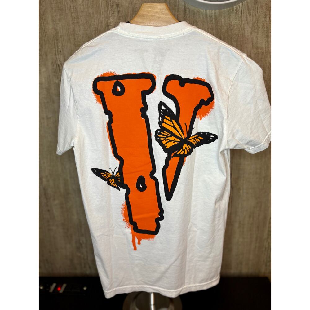 NWOT Sz S. - Men's Vlone Butterfly Short Sleeve (wht/orange)